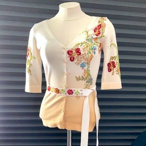 Charlotte Tarantola beaded/embellished buttoned top/sweater/jacket. XS worn once